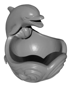 Dolphin Bathroom Organizer | Coastal Soap Holder & Sponge Caddy | Nautical Ocean Home Decor Storage