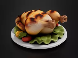 Food Traditional - Home FoodsGrilled Chicken 3D print model