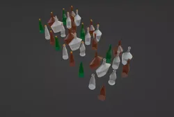 Glass Bottles  Kit for games or decoration  Low-poly 3D model