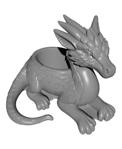 Leafy Dragon Planter 3D Model STL