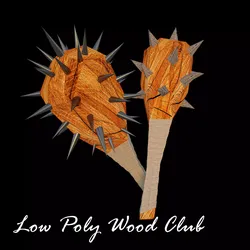 Low Poly Club 3d model wood cleaver Low-poly 3D model