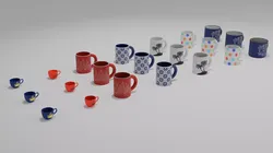 Low poly cups Low-poly 3D model