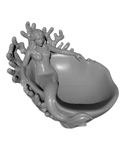 Mermaid Jewelry Holder Catchall Bowl – Coral Ocean Ring Dish, Bathroom Vanity Organizer Decor STL
