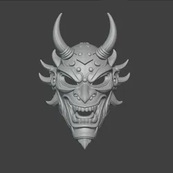 Oni Mask - Japanese Demon Mask STL File for 3D Printing