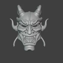Oni Mask - Japanese Demon Mask STL File for 3D Printing