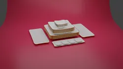porcelain dinner and breakfast crockery Low-poly 3D model