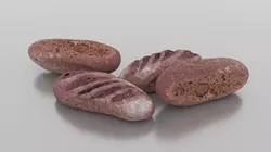 Rye Baguette Low-poly 3D model