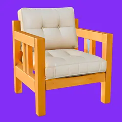 Tufted Cushion Wooden Armchair