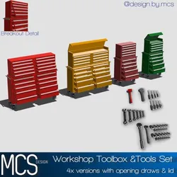 Workshop Toolbox Set with Draws N Tools