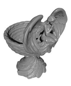 Angel Basket Catchall Bowl STL | Sculptural Winged Goddess Organizer | Decorative