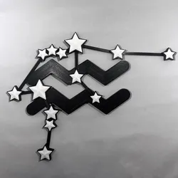 Aquarius Zodiac Constellation – 3D Printable Aquarius Art STL Files - NO AMS - COMMERCIAL LICENSE ♒︎
