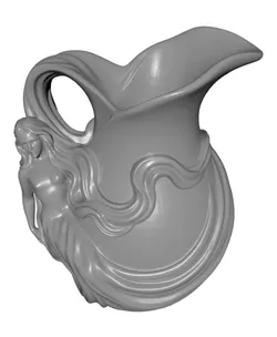 Art Nouveau Mermaid Vase STL – Flowing Siren Sculptural Pitcher Planter