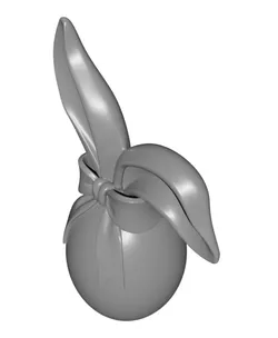 Bunny Ears Egg Set | Easter Ribbon Decor | 2 pcs. Rabbit Sculpture Spring Bundle