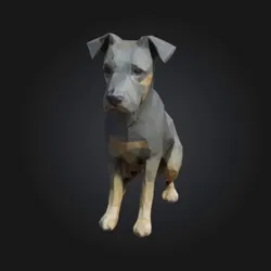 Doberman Dog Low Poly