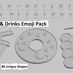 🍔 Food & Drinks Emoji Pack – 3D Printable (86 Unique Emojis)