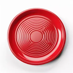 Glossy Red Ribbed Plate 3D model