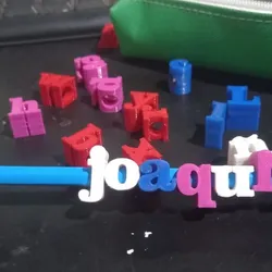 Letters for pencil or pen, necklace, etc. .  Letters for pencil or pen.
