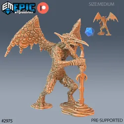 Magma Mephit Sword / Devil Imp / Winged Evil Humanoid / Fire Elemental / Flying Flame Encounter