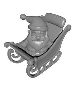 Santa Sitting in Sleigh 3D Festive Design for Holiday Décor