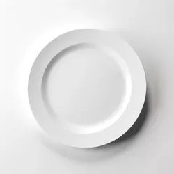 Simple White Ceramic Dinner Plate 3D model