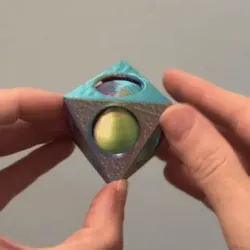 Spinning Sphere Inside the Octahedron | Print-in-Place Fidget Toy