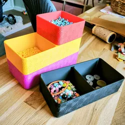 Stackable boxes, beautiful textured surface