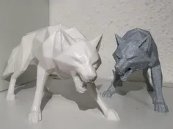 Wolf – Aggressive Pose | High Detail Decorativ - Free 3D Print Model