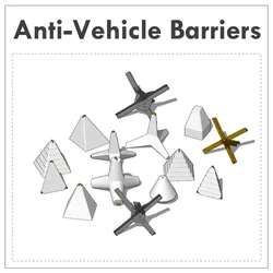 WWII Anti-Tank Obstacles  [1/14 Scale | 19 Pieces]