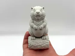 Beaver Log Decor - Free 3D Print Model