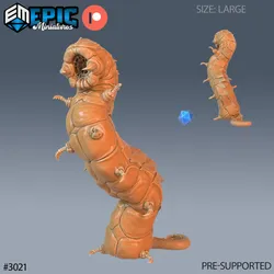 Carrion Worm Attacking / Cave Centipede / Carrion Bug / Crawler Insect / Insectoid Beast / Forest Predator / Woodland Encounter