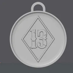 Diamond 13 Keychain