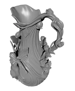 Ethereal Fairy & Rose Sculptural Pitcher - Ornate Mythical Garden Vase & Fantasy Home Decor