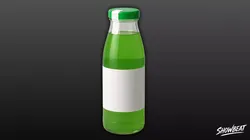 Green Juice Bottle Low-poly 3D model