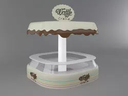 kiosk ice cream stand with cake on top Low-poly 3D model
