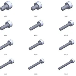 M3 screws DIN 912 VG + M3 nut DIN934 Nut Screw