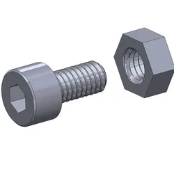 M4 x 10mm bolt DIN 912 VG + M4 nut DIN934 Nut Screw