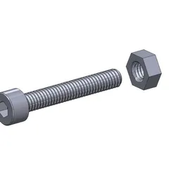 M4 x 18mm bolt DIN 912 VG + M4 nut DIN934 Nut Screw