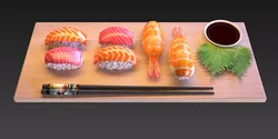 Nigiri sushi set Japan 3D model