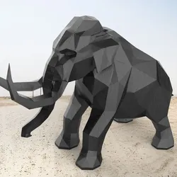 Poly mammoth sculpture - position 1