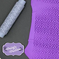 Boho Leaves Plant Repeating Pattern Texture Roller | Polymer Clay Fondant Cookie Dough Tools | Earring & Jewelry Makers | 2