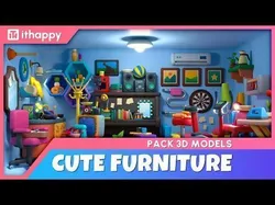 Furniture Cute Low-poly 3D model