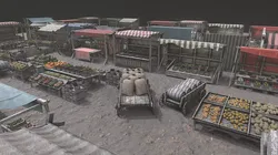 Medieval Market PBR v2 Low-poly 3D model