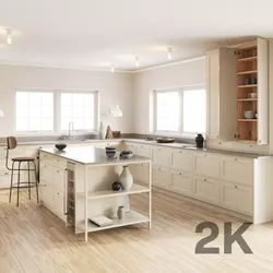 polypasta - Scandinavian Kitchen Scene 2K 3D model