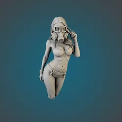 Sexy Woman in Gas mask and lingerie