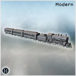 Steam locomotive 4-4-4 - Modern WW2 WW1 Old Wild West