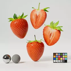 Strawberries Low-poly 3D model