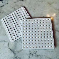 Tactile Grid Coaster – Stackable - Non‑Stick