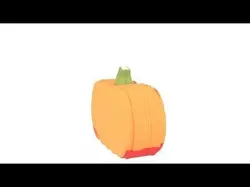 Vibrant 3D Pumpkin Patterned Entry Mat with Detailed 3D model