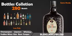 280 Drink Bottles Low-poly 3D model