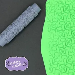 Bubbly Spinning Leaves Plant Repeating Pattern Texture Roller | Polymer Clay Fondant Cookie Dough Tools | Earring & Jewelry Makers | 1